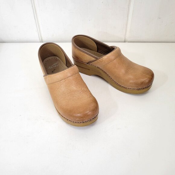 Dansko Professional Women's Honey Distressed Leather Clogs Size 39 EU US 7.5-8 - Picture 10 of 10